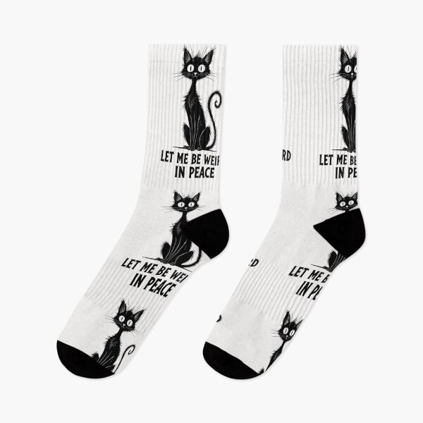 Item preview, Let Me Be Weird in Peace Black Cat Graphic  designed and sold by cawtoon.
