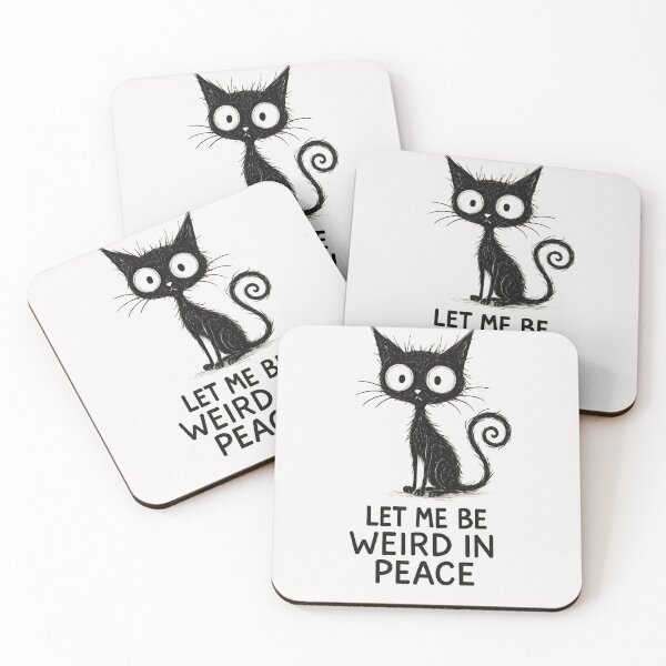 Item preview, Let Me Be Weird in Peace Black Cat Graphic  designed and sold by cawtoon.