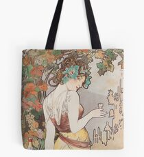 HD. Cognac Bisquit - Paris, by Alphonse Mucha (1899) HIGH DEFINITION (original colors) Tote Bag