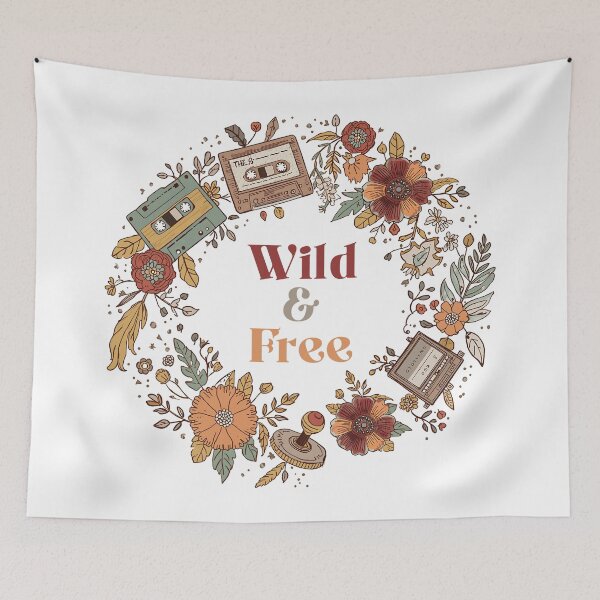 Item preview, Wild & Free – Boho Floral Mixtape Wreath designed and sold by sherifshaaban.