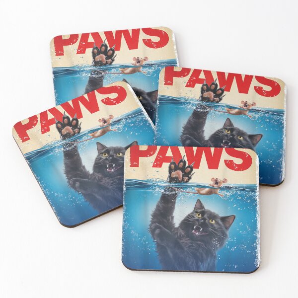 Item preview, Paws Parody Black Cat Chasing a Cute Scared Mouse Top Kitten designed and sold by LeonPhillip.