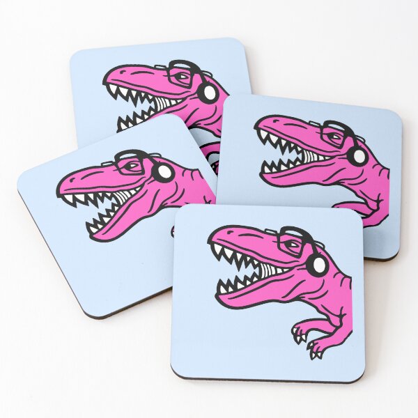 Item preview, DJ T-Rex Glasses Headphone Party Music Club From Side designed and sold by shirt-o-mat.