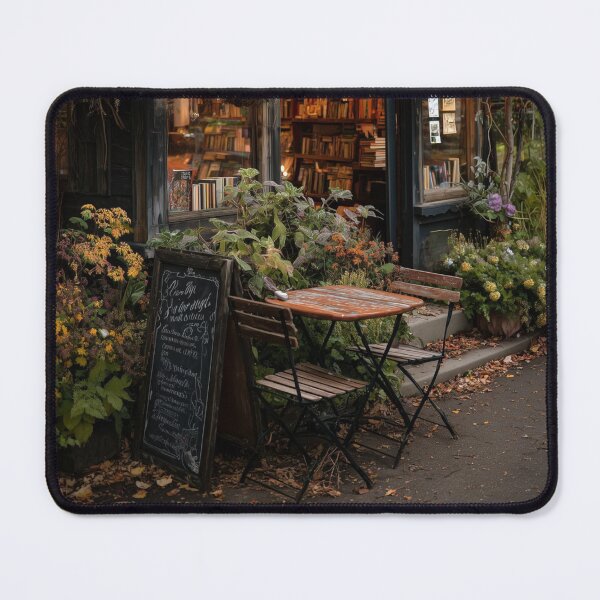Item preview, Autumn Bookstore Café – Cozy Literary Escape in Fall Foliage designed and sold by Emily Waters.