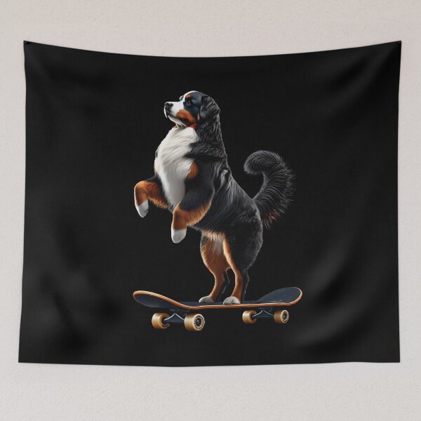 Item preview, Bernese Mountain Dog Riding a Skateboard Skateboarding Skater Fans designed and sold by Kimberley King Art  King Art.