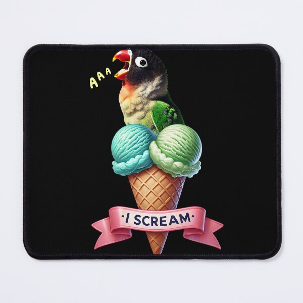 Item preview, I Scream Black-cheeked Lovebird Parrot Lover Birding designed and sold by Kimberley King Art  King Art.