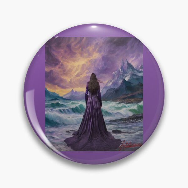 Item preview, "Majestic Purple Vista: Female Figure in a Dramatic Landscape" designed and sold by Artisticanvas.