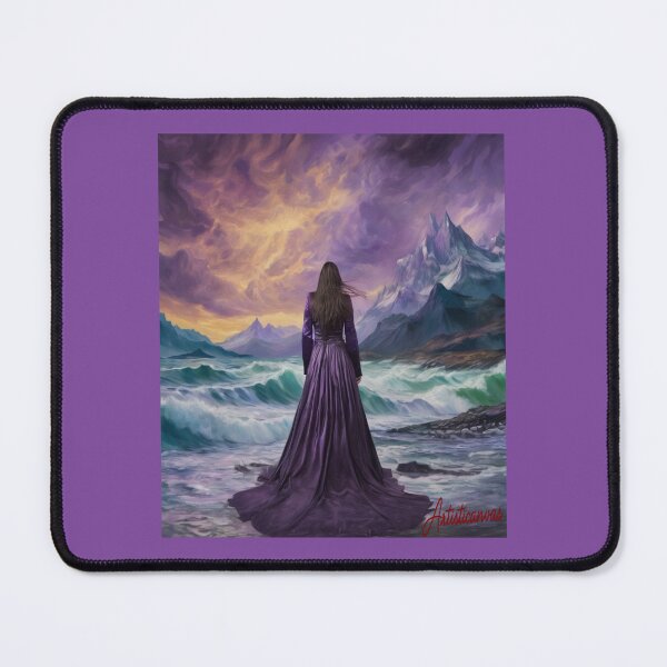 Item preview, "Majestic Purple Vista: Female Figure in a Dramatic Landscape" designed and sold by Artisticanvas.