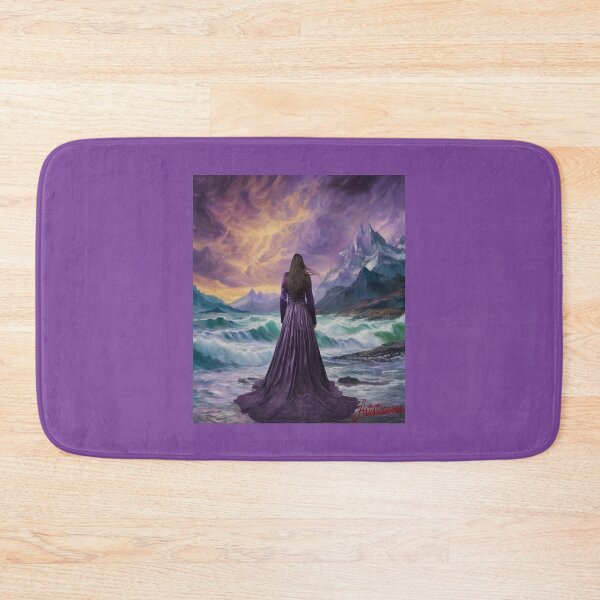 Item preview, "Majestic Purple Vista: Female Figure in a Dramatic Landscape" designed and sold by Artisticanvas.