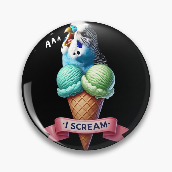 Item preview, I Scream Blue Budgerigar Parrot Lover Birding designed and sold by Kimberley King Art  King Art.