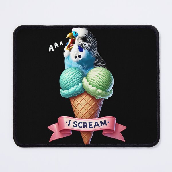 Item preview, I Scream Blue Budgerigar Parrot Lover Birding designed and sold by Kimberley King Art King Art.