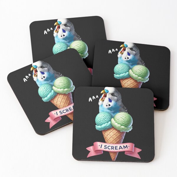 Item preview, I Scream Blue Budgerigar Parrot Lover Birding designed and sold by Kimberley King Art  King Art.