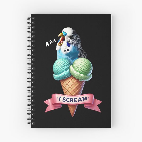 Item preview, I Scream Blue Budgerigar Parrot Lover Birding designed and sold by Kimberley King Art  King Art.