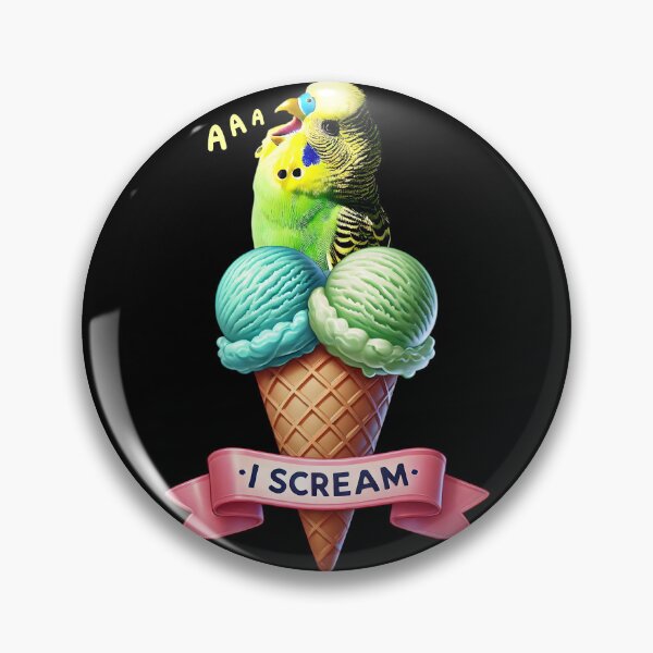Item preview, I Scream Green Budgerigar Parrot Lover Birding designed and sold by Kimberley King Art  King Art.