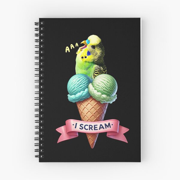 Item preview, I Scream Green Budgerigar Parrot Lover Birding designed and sold by Kimberley King Art  King Art.