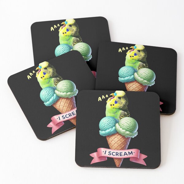 Item preview, I Scream Green Budgerigar Parrot Lover Birding designed and sold by Kimberley King Art  King Art.