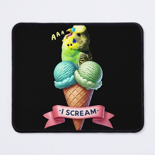 Item preview, I Scream Green Budgerigar Parrot Lover Birding designed and sold by Kimberley King Art  King Art.