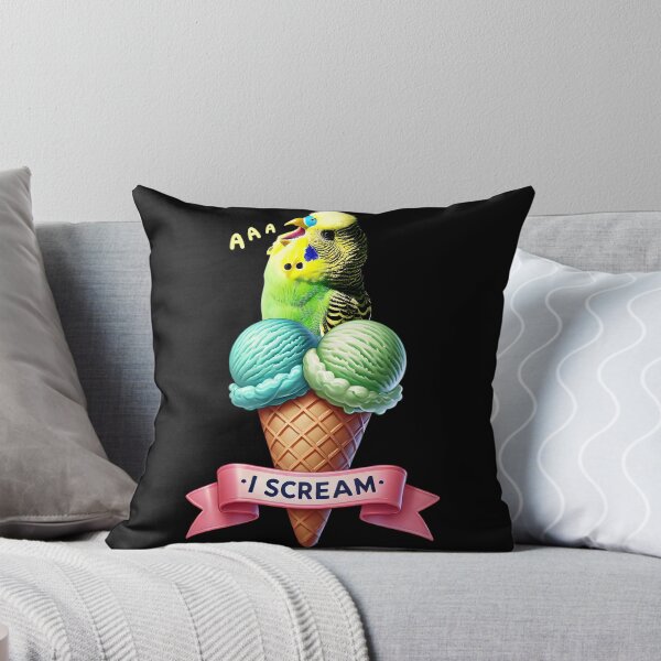 Item preview, I Scream Green Budgerigar Parrot Lover Birding designed and sold by Kimberley King Art  King Art.