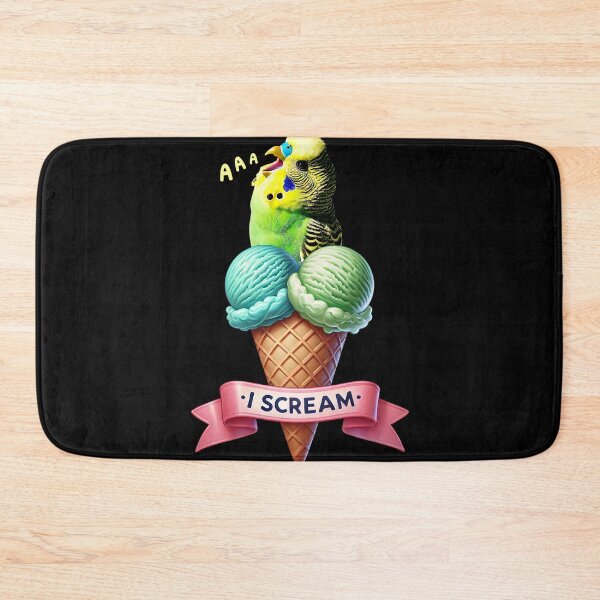 Item preview, I Scream Green Budgerigar Parrot Lover Birding designed and sold by Kimberley King Art  King Art.