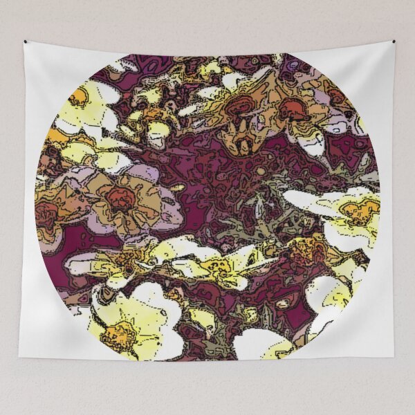 Item preview, flowerbed draw round abstract floral design designed and sold by SmashingDeals.