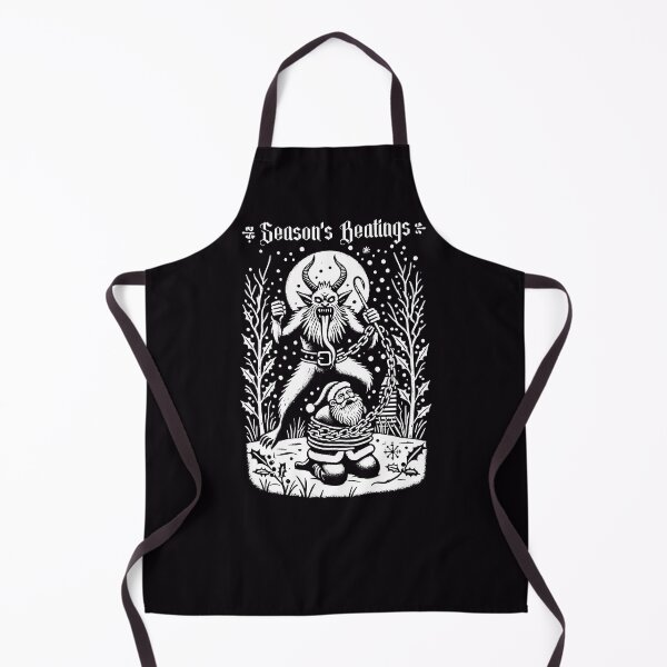 Item preview, Season’s Beatings Krampus – Black and White Vintage Christmas Horror with Chained Santa designed and sold by Victor Shadehorn.