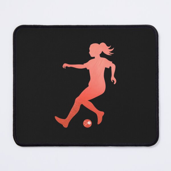Item preview, A female soccer player skilfully dribbles the football across the playground_Red paint designed and sold by Aariq.