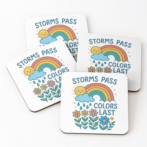 Item preview, Storms Pass Colors Last Positive Rainbow Quote Design designed and sold by inkoutninja.