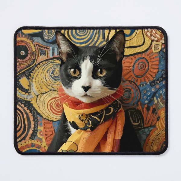 Item preview, Gustav Klimt Cat Wearing a Colorful Scarf designed and sold by Vicky Brago-Mitchell®.