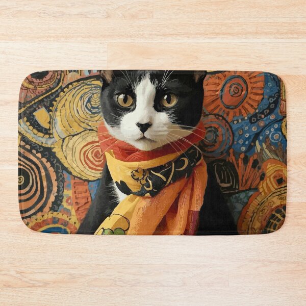 Item preview, Gustav Klimt Cat Wearing a Colorful Scarf designed and sold by Vicky Brago-Mitchell®.