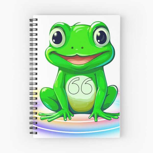 Item preview, Cute Green Frog with Big Eyes and Lucky 66 Lucky Cute Green Frog with Big Eyes and Number 66 designed and sold by Happyfreedom.