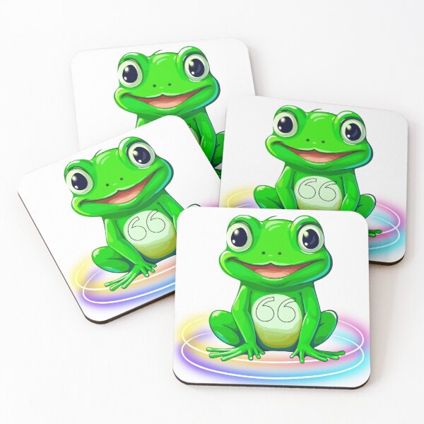 Item preview, Cute Green Frog with Big Eyes and Lucky 66 Lucky Cute Green Frog with Big Eyes and Number 66 designed and sold by Happyfreedom.