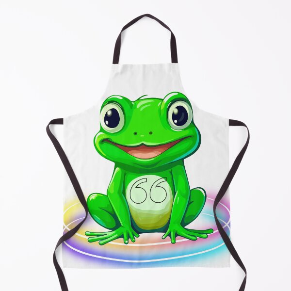 Item preview, Cute Green Frog with Big Eyes and Lucky 66 Lucky Cute Green Frog with Big Eyes and Number 66 designed and sold by Happyfreedom.