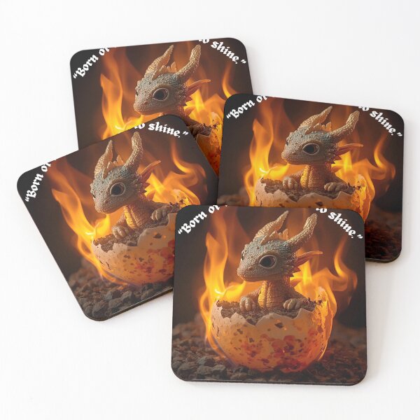 Item preview, Born of Flame Destined to Shine – Cute Baby Dragon Fantasy Art designed and sold by george335555.
