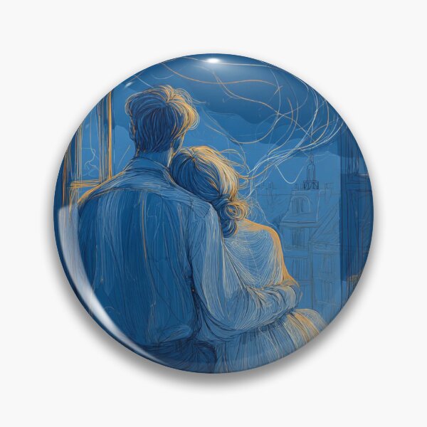 Item preview, Moonlit Companions – Dreamy Night Window Scene of Love & Reflection designed and sold by Emily Waters.