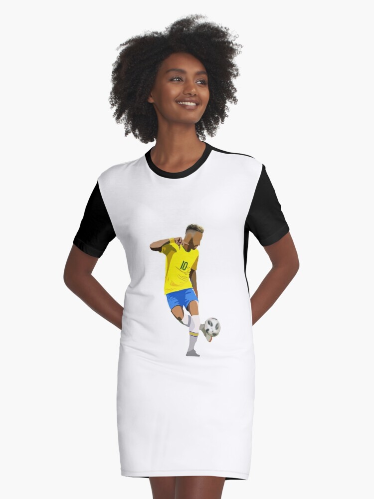 Neymar Jr Brazil Graphic T-Shirt Dress for Sale by Webbed Toe Design's
