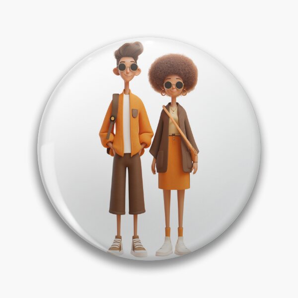 Item preview, Retro Style Icons – Bold Cartoon Duo in Warm Tones designed and sold by Emily Waters.
