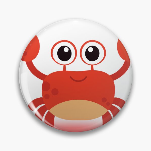 Item preview, Cute Red Crab Cartoon with Big Eyes ,Cute Red Crab Cartoon with Big Eyes and Happy Smile designed and sold by Happyfreedom.
