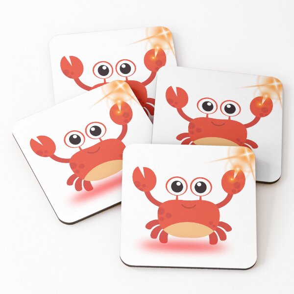 Item preview, Cute Red Crab Cartoon with Big Eyes ,Cute Red Crab Cartoon with Big Eyes and Happy Smile designed and sold by Happyfreedom.
