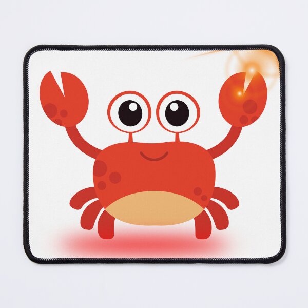Item preview, Cute Red Crab Cartoon with Big Eyes ,Cute Red Crab Cartoon with Big Eyes and Happy Smile designed and sold by Happyfreedom.