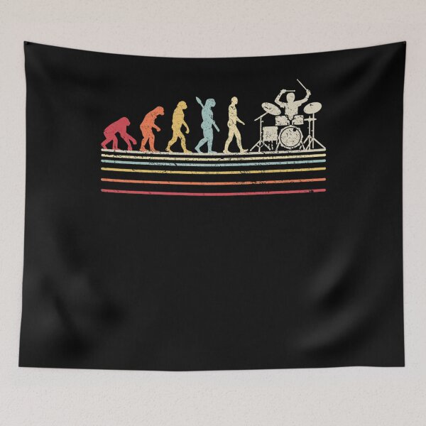 Item preview,  Funny Drummer Graphic. Retro Vintage Evolution Of Man Print designed and sold by SpiderKaseySto.