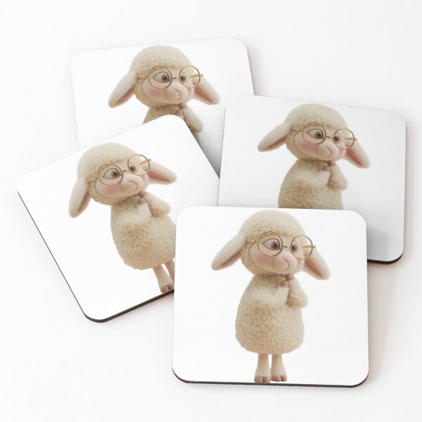 Item preview, Thoughtful Sheep – Whimsical 3D Character with Gold Glasses designed and sold by Emily Waters.