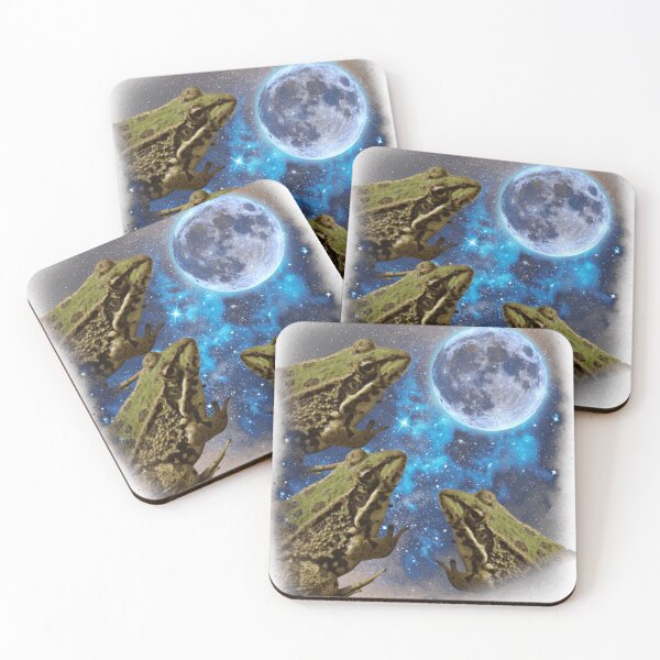 Item preview, Three Bullfrog Moon Cursed Meme Funny 3 Howling Frog Gear designed and sold by Chanceuckert.