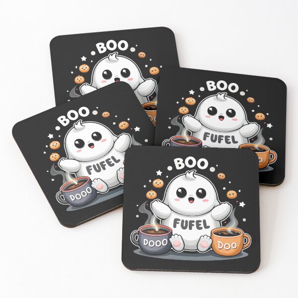 Item preview, funny Halloween Lazy Ghost Coffee Addict designed and sold by Uglyandcute.