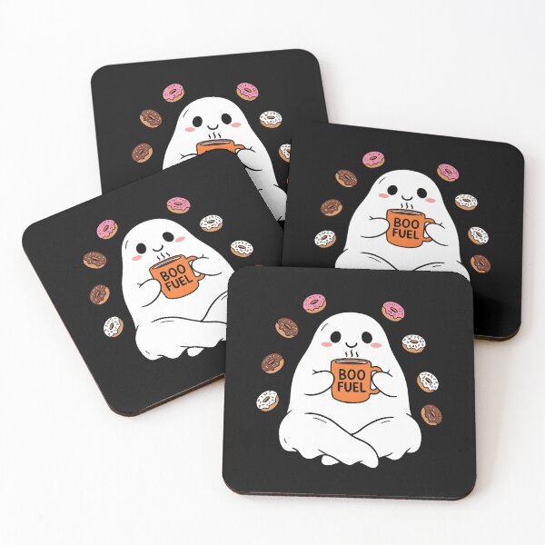 Item preview, funny Halloween Lazy Ghost Coffee Addict designed and sold by Uglyandcute.