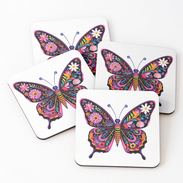 Item preview, Colorful Floral Butterfly Illustration – Vibrant Decorative Art Design designed and sold by indravekti.