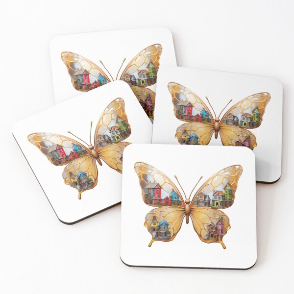 Item preview, House Butterfly Illustration – Vibrant Decorative Art Design designed and sold by indravekti.