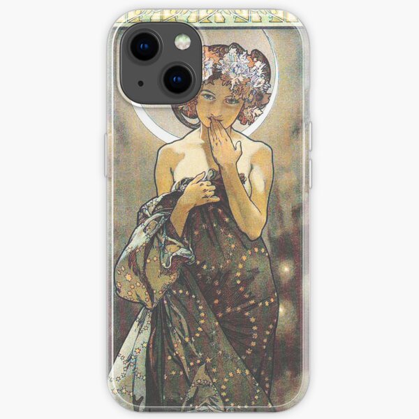 HD. The Moon and the Stars, (number 1 from serie of 4) by Alphonse Mucha (1902) HIGH DEFINITION iPhone Soft Case