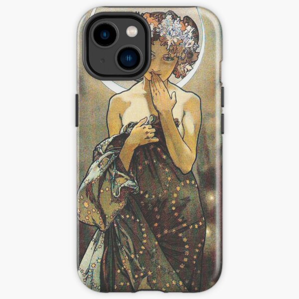 HD. The Moon and the Stars, (number 1 from serie of 4) by Alphonse Mucha (1902) HIGH DEFINITION iPhone Tough Case