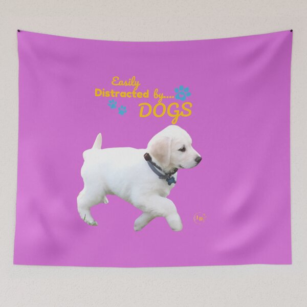 Item preview, Easily Distracted by Dogs happy fun adorable  designed and sold by LILURA07 - Designs By Lily .