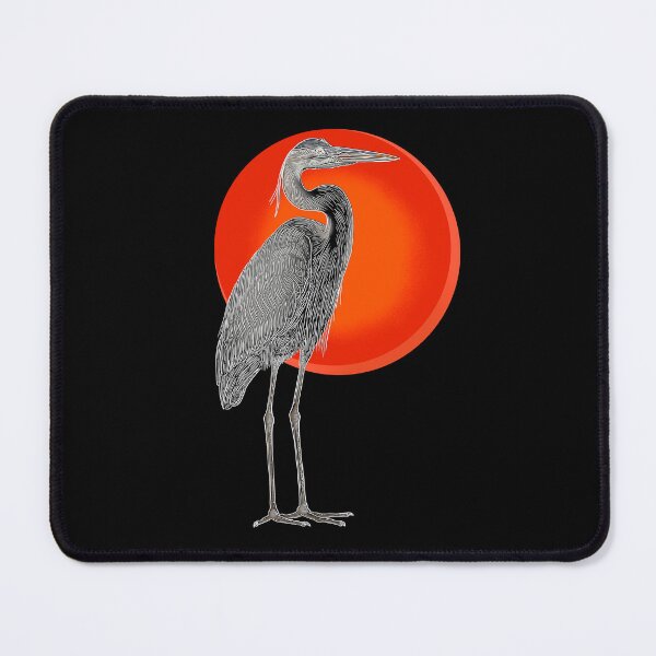 Item preview, Great blue heron standing in front of a red sun designed and sold by DaveDanchuk.