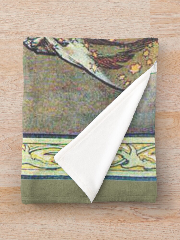Alternate view of HD. The Moon and the Stars, (number 1 from serie of 4) by Alphonse Mucha (1902) HIGH DEFINITION Throw Blanket
